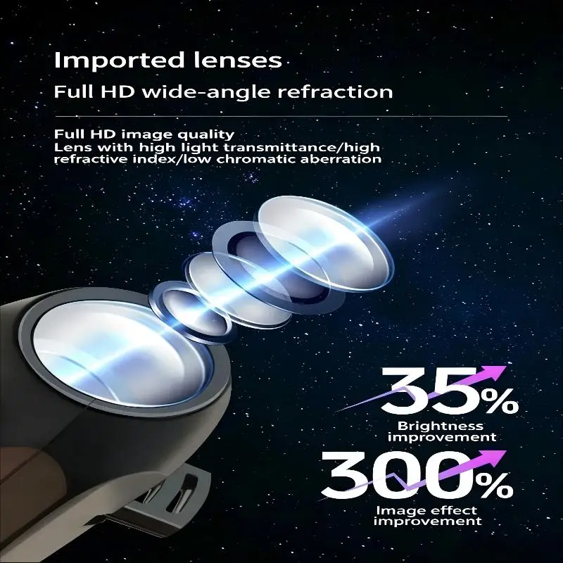 ~USB Starry Sky Projector Light, HD Bright Galaxy Night Light Projector With Multiple Slides, 360° Adjustable Flexible Goosenec