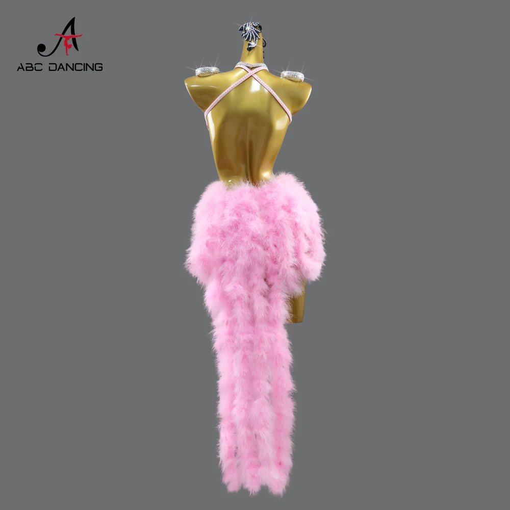 فستان ريش للحفلات للنساء، زي رقص لاتيني، زي مثير للمسرح الأمريكي، ممارسة المنافسة، ملابس رياضية للبالغين للحفلات الراقصة للفتيات #5