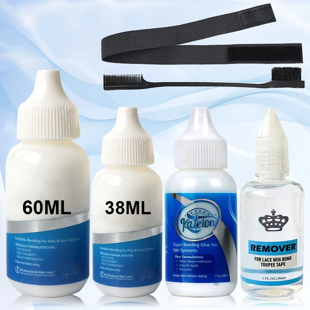 Klej do peruk Wodoodporne kleje Katelon Invisible Hair Bonding Glue do przedłużania włosów + zmywacz do peruki 30ml