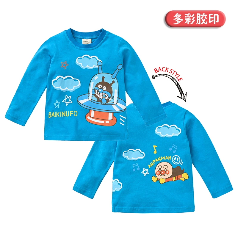 Spring Autumn Baby Boys Long Sleeve T-Shirts Cartoon Anpanman Print Kids Children Girls Cotton Clothes Toddler Tops Tees 1-7T