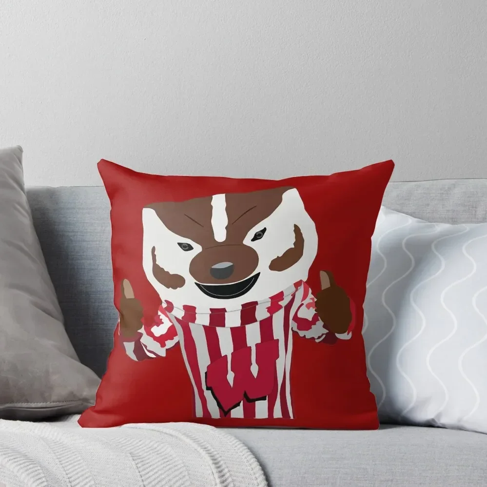 Bucky Badger Cartoon Drawing Throw Pillow ornamental pillows Sofa Covers Cushion Cover Set pillow