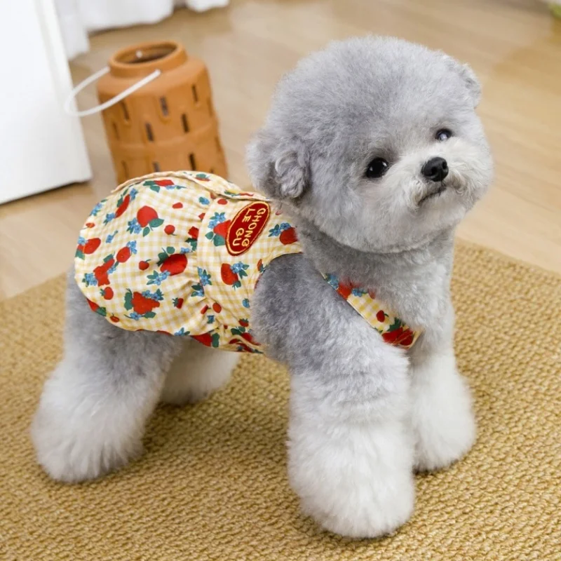 Ropa de verano para perros caniches y gatos – Estilo princesa, cuadros - imagen 4