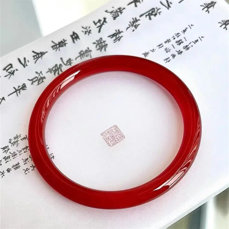 Red agate bracelet women's jade bracelet red  chalcedony agate  thin strip women's