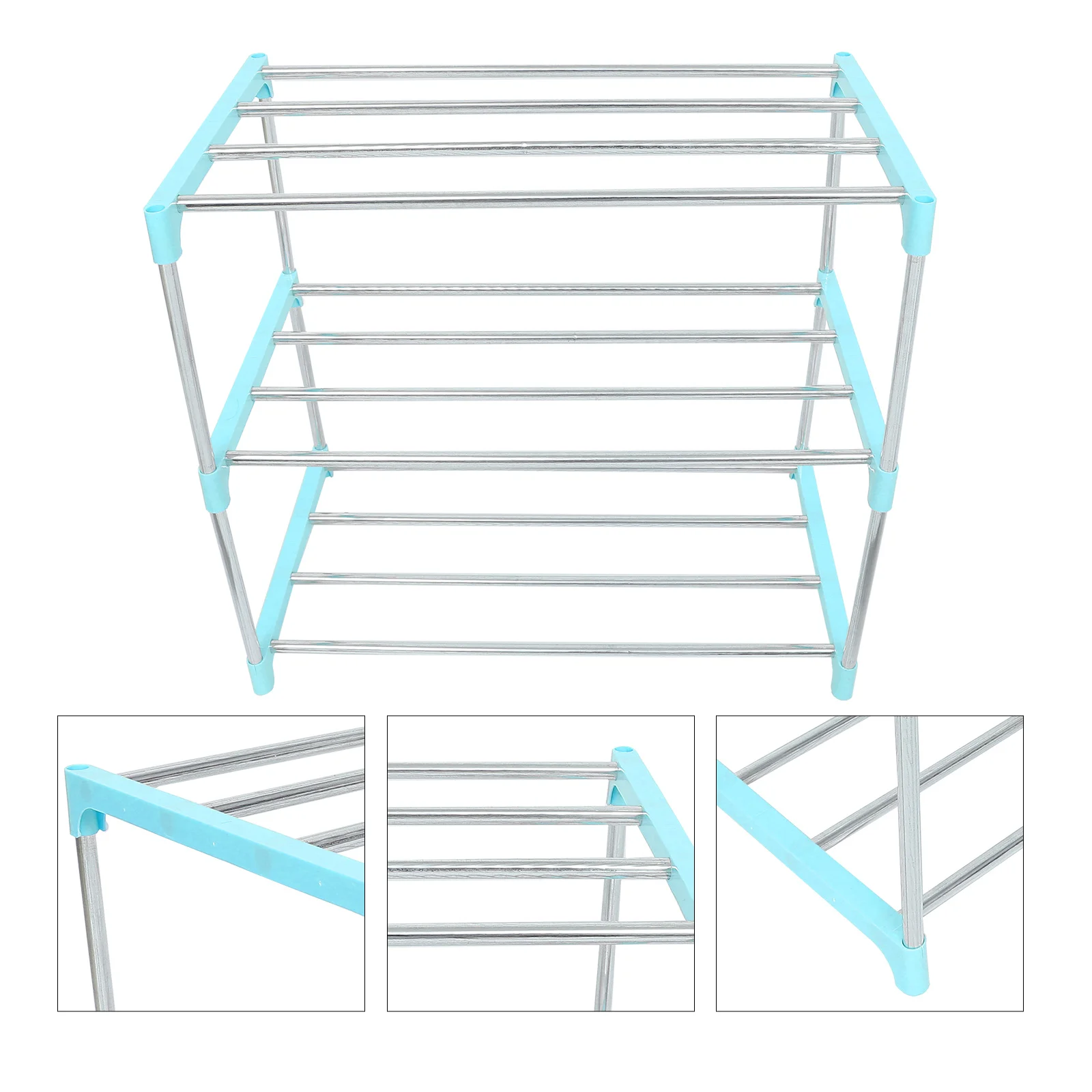 

1pc Stainless Steel Shoe Rack Pp Material Easy Assembly Space-Saving Multi-Layer Shoe Storage Organizer Holder