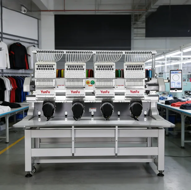 High Speed BL-1204C New Model: 4 Heads Embroidery Machine, 12/15 Needles, Industrial Grade