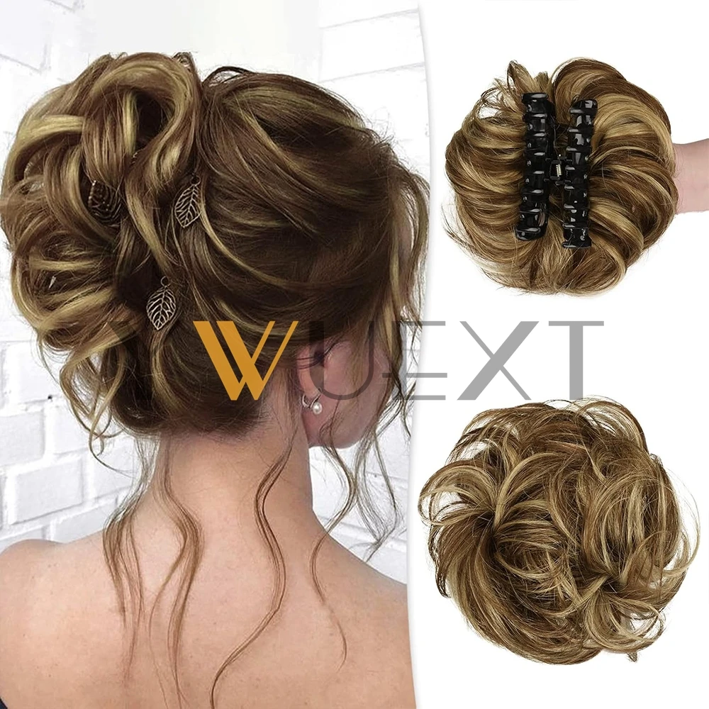 

High Light Claw Clip in Hair Bun Messy Curly Clip in Claw Hair Шиньоны Натуральные волнистые вьющиеся расчески Добавить объем волос для женщин