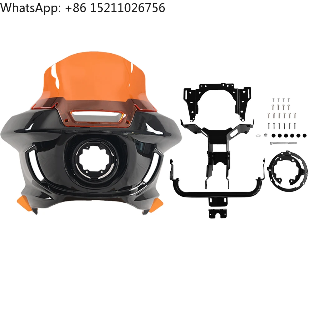 Custom World ST Style Club Style Fairing for FXLRS FXBB 2018+ with 8.5 Inch Wave Colorful Windshield with Colorful Deflector
