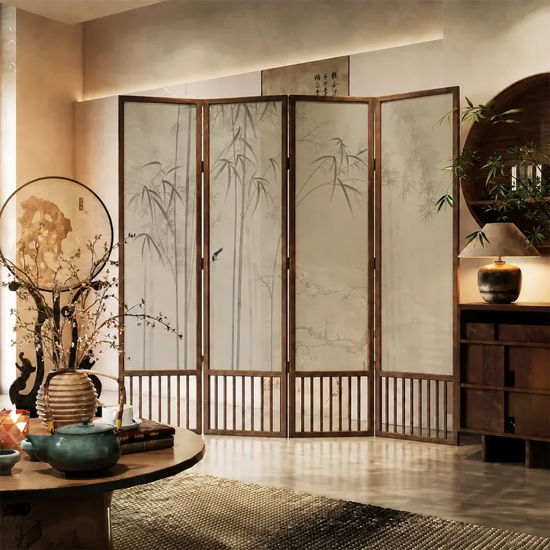 for Chinese Solid Wood Screen Partition Living Room Hotel Song Style Aesthetic Decoration Blocking Entrance Tea Room
