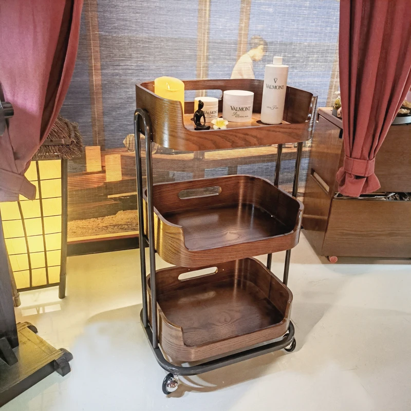 

Work Cart Wooden Salon Trolley Utility Cart Cleaning Storage Luxury Salon Trolley Modern Accent Furniture Carrito De Bar Lstc