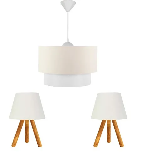 Bysay Fiesta Triple Lampshade Chandelier Set 3 Legged Tripod White