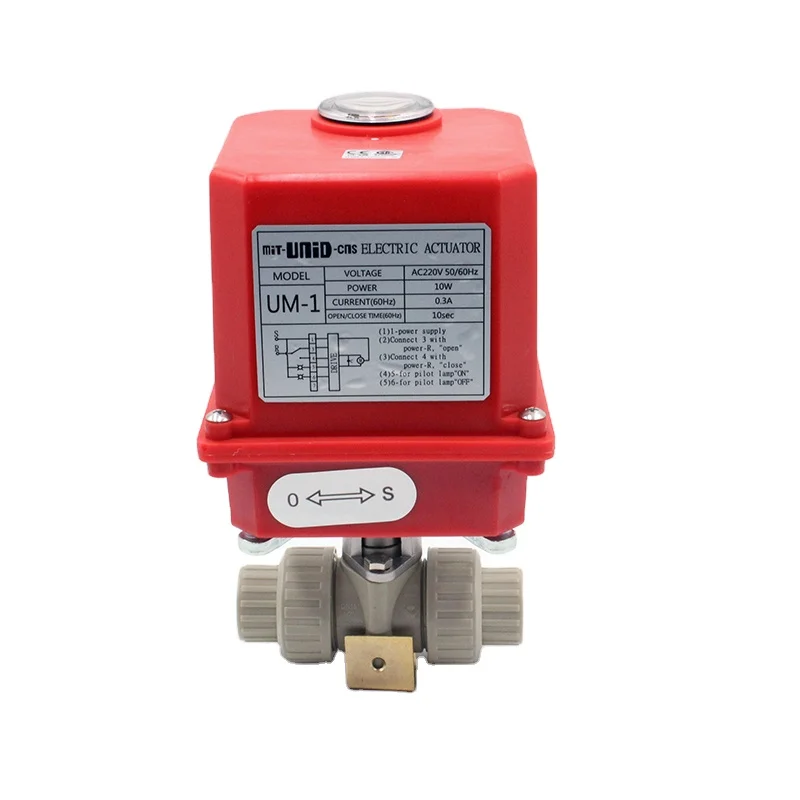 

Electric Actuator Motorized PPH Plastic Valves 2 Way Motor Operated Control Ball Valve