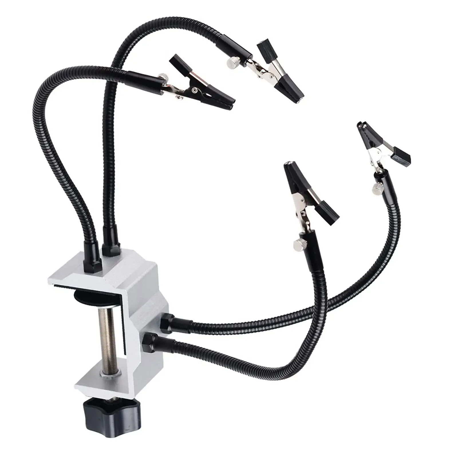 Soldering Third Hand 4 Flexible Universal Arms Tabletop Clamp Base Helping Hands for Repair Arts Craft Soldering Station Holder