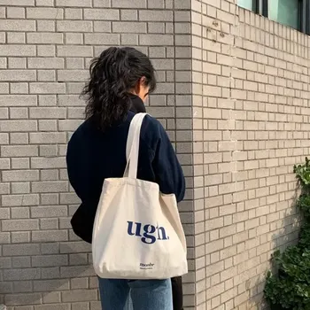 한국 시크한 빅 캐주얼 토트백, 레오파드 숄더백, 여성용 캔버스 가방, 신상 쇼핑백, 학생 프린트 핸드백, Bolsa Mujer