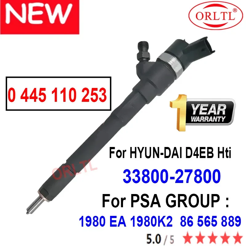 

NEW 0445110253 Genuine Fuel Injector 0 445 110 253 33800-27800 Diessel 3380027800 33800 27800 For HYUNDAI D4EB 0986435155