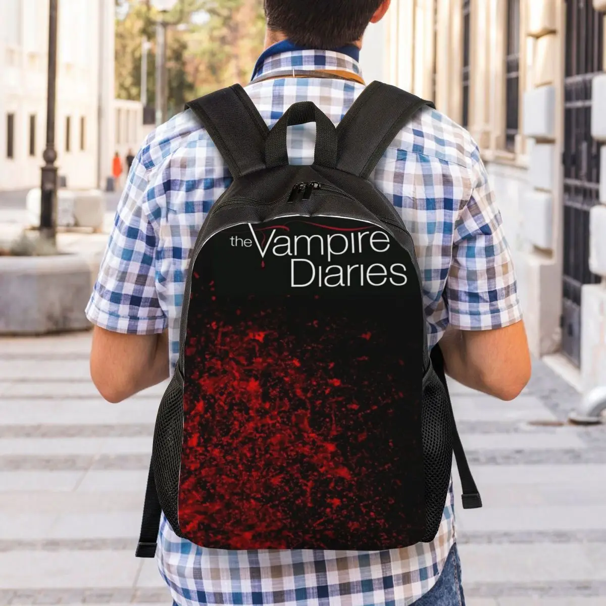The Vampire Diaries Damon Salvatore Backpack Student Boys Girls BookBag School Bag Computer Shoulder Bags