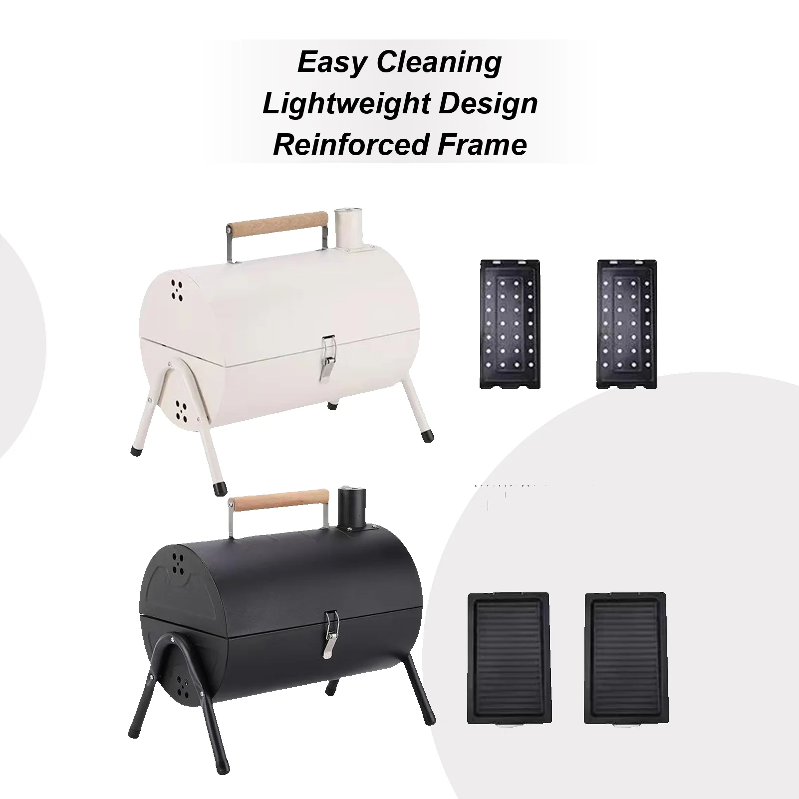 

Бочка-гриль для пикника, барбекю, курильщика, портативный гриль-барбекю с ручкой для уличного двора, кемпинга, патио, пикника