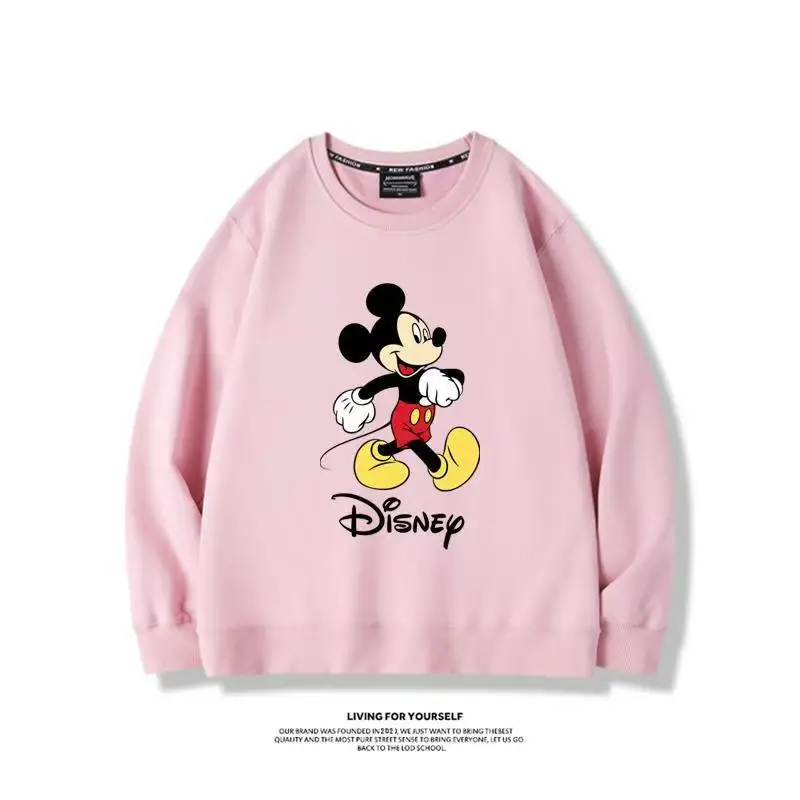

Женский свитер с круглым вырезом, ко-брендированный с Disney Mickey Mouse, свободный универсальный повседневный топ для мужчин и женщин, осенне-зимний, для невысоких.