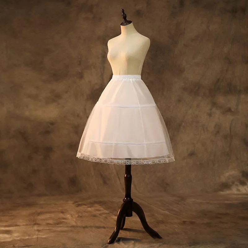 New Arrival Underskirt for Wedding Gown White Black Petticoat Girl A-Line Tutu Petticoat Hoop Lace Edge