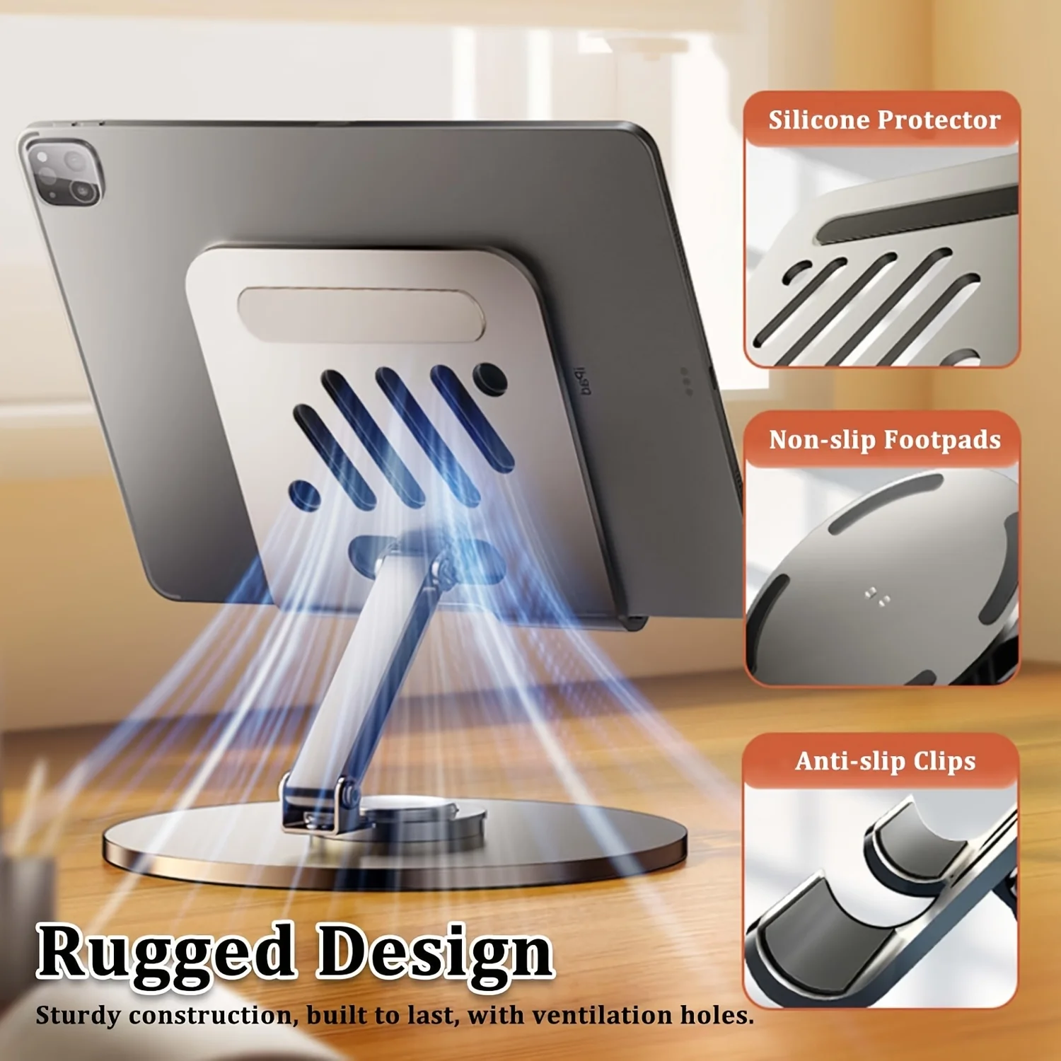 Tablet Desk Mobile Phone Holder Stand Foldable Lazy Bracket Adjustable Alloy Aluminum Desktop Mount For Mobile Phone