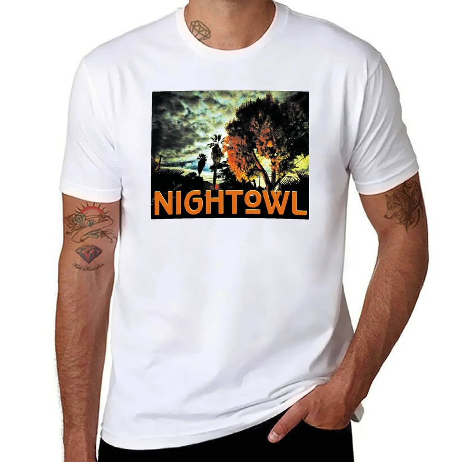 

NIGHTOWL T-Shirt t shirts for man graphic funny t shirt for man 100 percent cotton T-Shirt