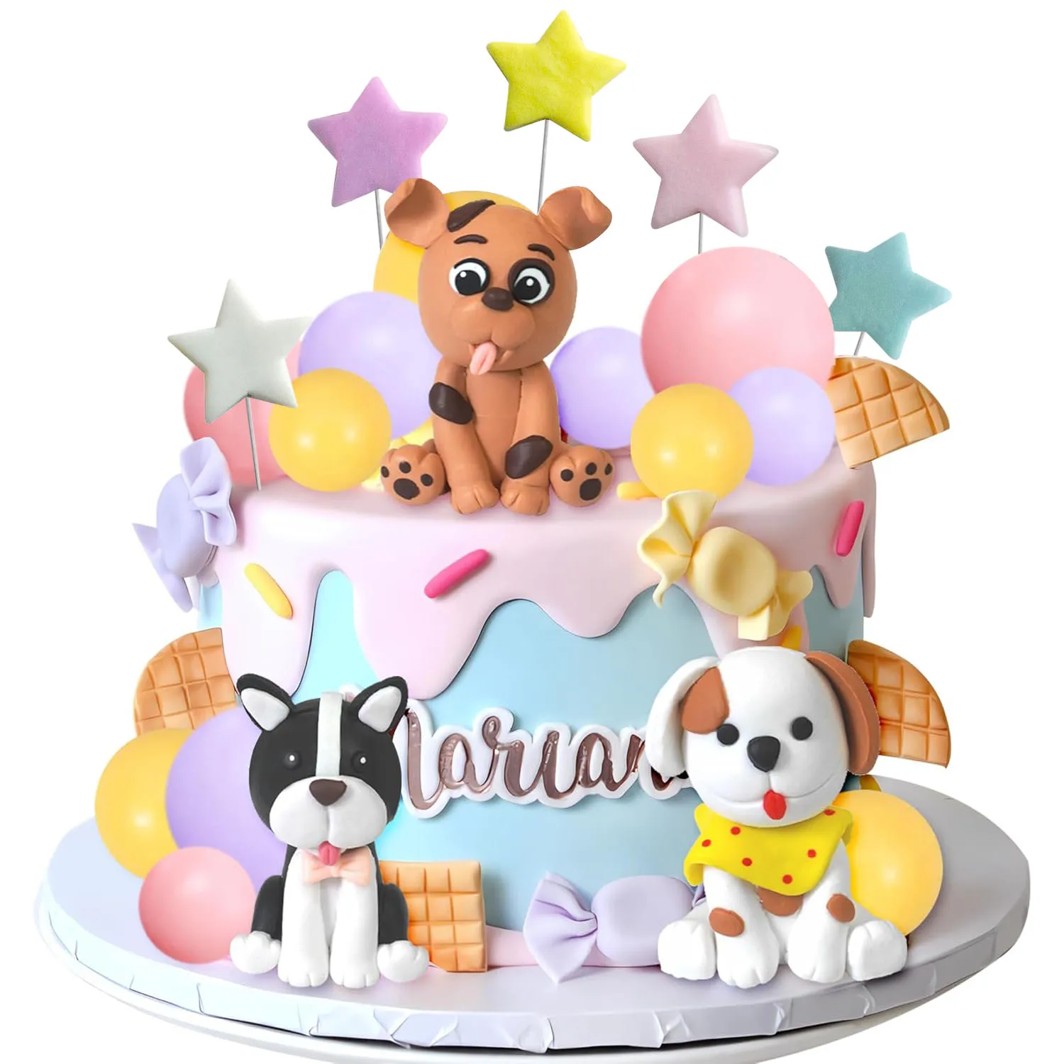 17 Stück Hunde kuchen Topper Figuren Welpen Stern Ball Kuchen Topper für Hund Geburtstags feier Hund Haustier Party Baby Dusche Lieferungen