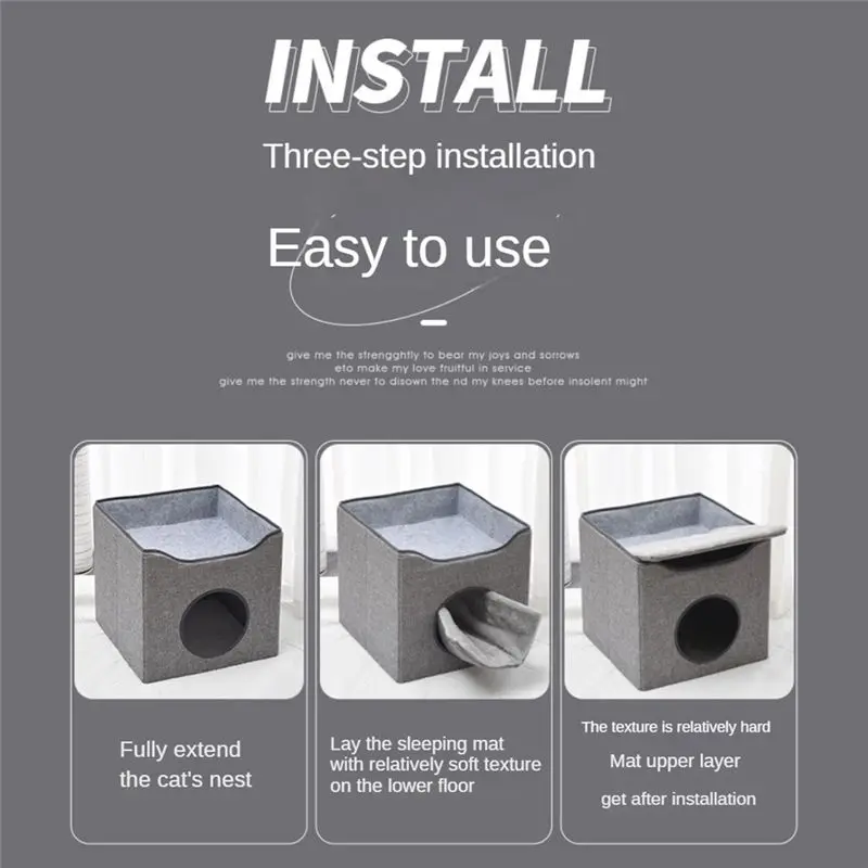 

*X07A Pet Bed for Indoor Pet House, Covered Pet Cave Beds & Furniture with Scratch Pad and Hideaway Hut, Washable Pet Bed