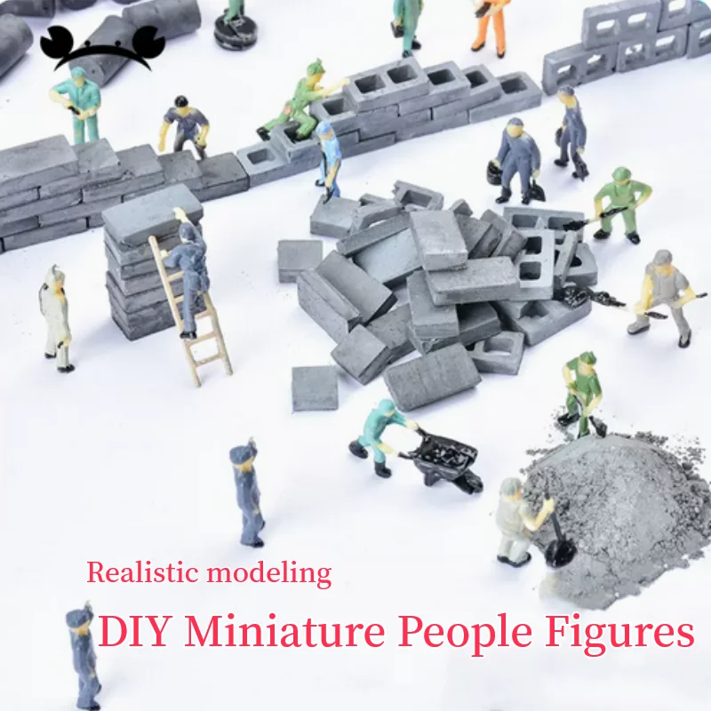 27pcs HO Scale Model Railway Worker Human Figurine Model Craft Toy 1:87 Miniature People Figure for Diorama Scenery Accessories