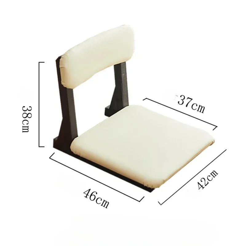 Japanese-style Solid Wood Bay Window Tatami Seat – Simple Dormitory Bed Lazy Chair Legless Stool Backrest Floor Seat Home Decor