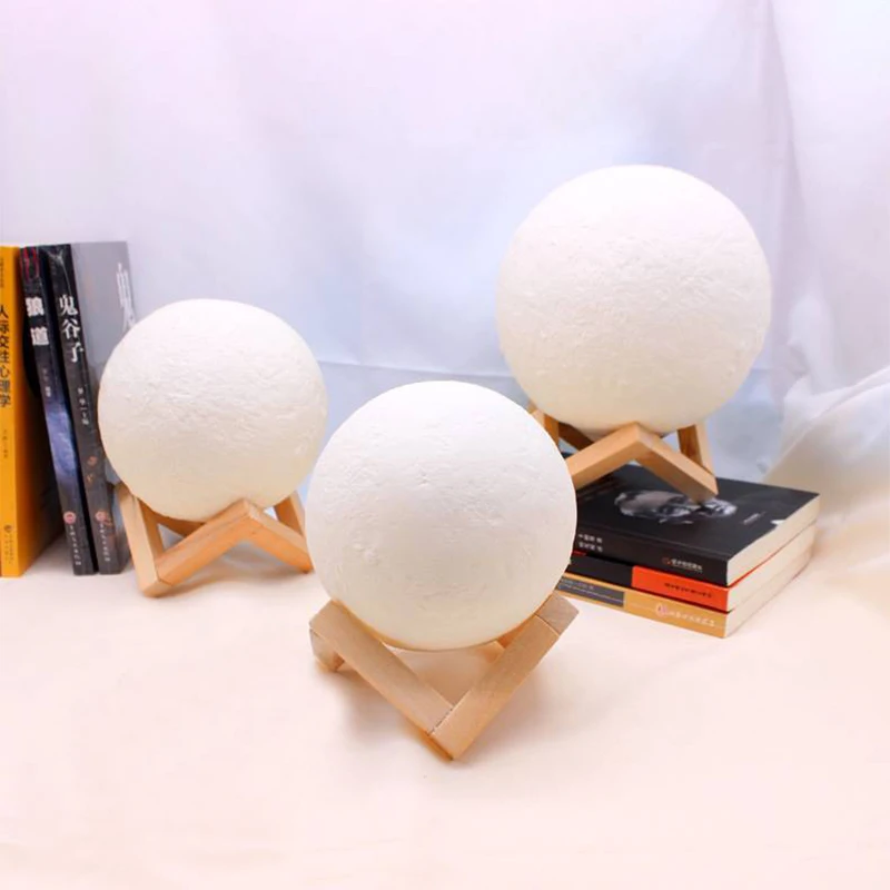 Imagem -06 - Creative Moon Led Lamp Small Night Light Stand Starry para Quarto Decoração de Cama Ambiance Light Presente Infantil