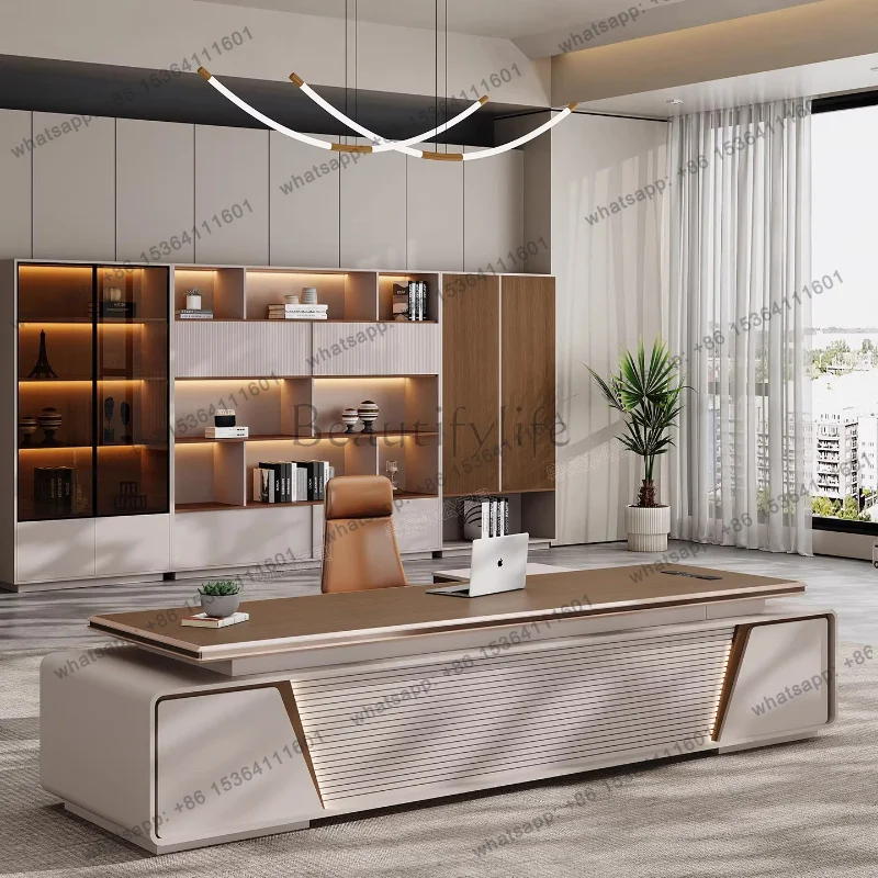 FG Multifunctional European Office Desk Aesthetic Nordic Modern Minimalist Office Desk Computer Display Tavolino Home Furniture