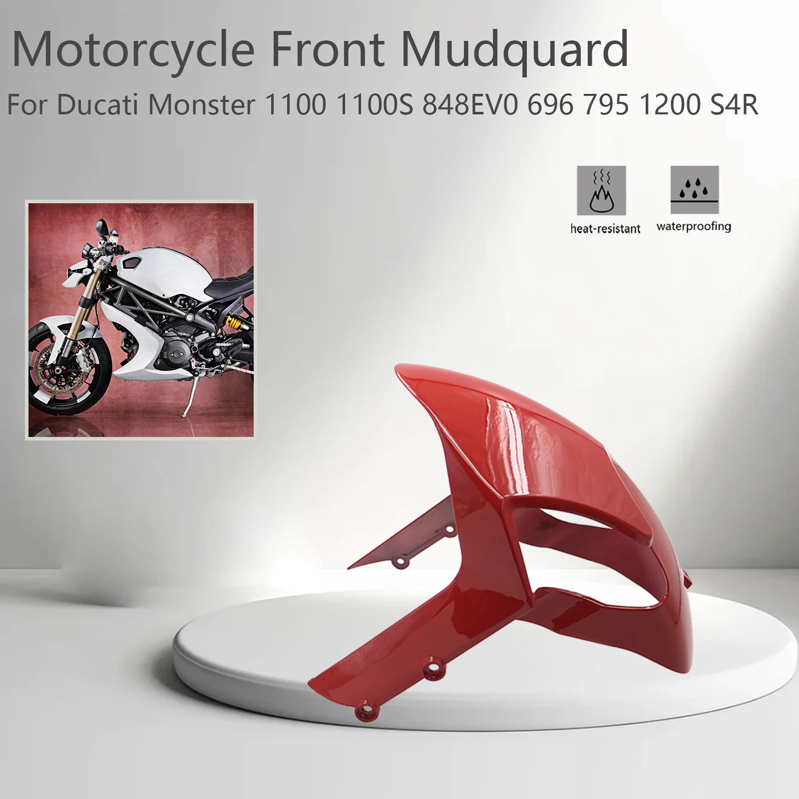 

For Ducati Monster 696 795 796 848EVO 1200 S4R 1100 1100S Motorcycle Front Mudguard Splash Guard Smooth Fairing