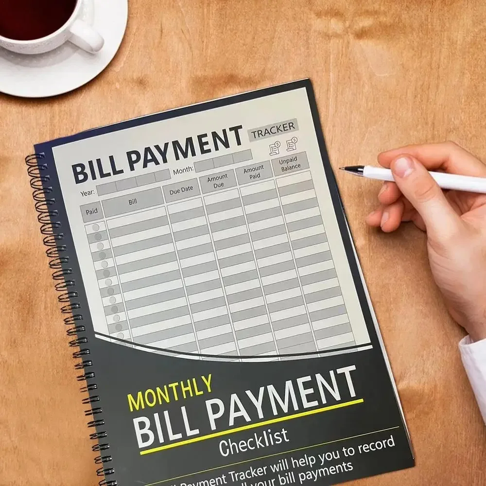 56 หน้า Bill Payment Tracker 28x22.5 ซม.ขนาดใหญ่รายเดือน Bill Payment Checklist พิมพ์รายเดือน Bill Organizer