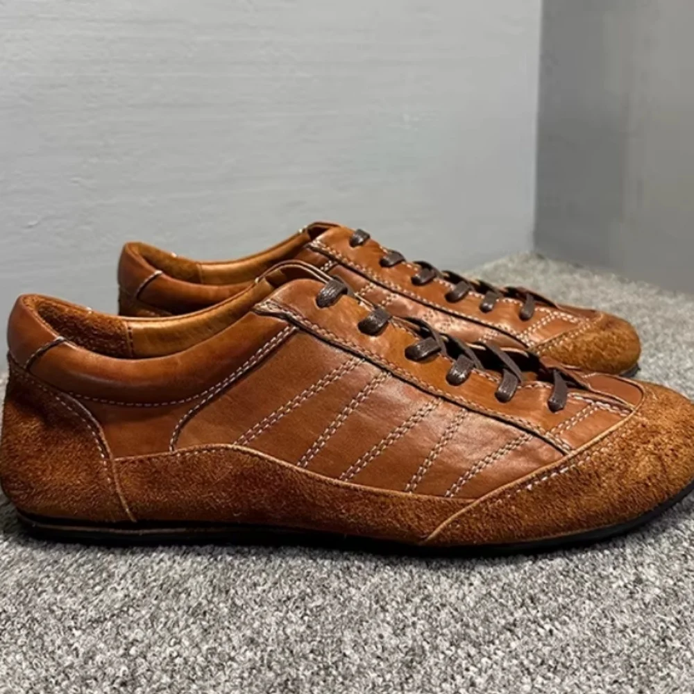Marpi Handmade Retro Classic Shoes for Men - Genuine Leather, Best-Selling Low-Top Casual Shoes