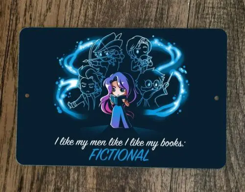 ฉันชอบผู้ชายของฉันชอบหนังสือของฉันโปสเตอร์ป้ายโลหะติดผนังขนาด8x12