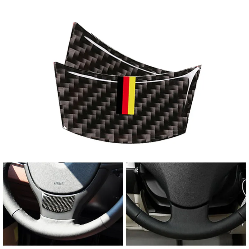 Car Styling Real Carbon Fiber Steering Wheel Sticker Stripe Trim For BMW 5 Series E60 2004 - 2009 2010 520li 523li 525li