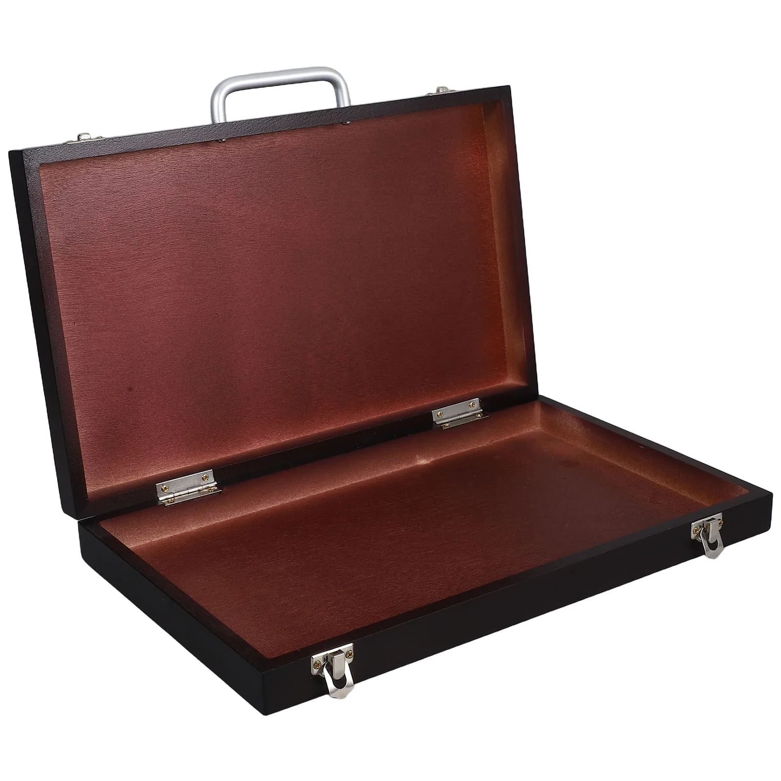 

Wooden Handheld Paint Black Walnut Portable Sketching Tool Storage Palette Watercolor Travel Pigment Tray Drawing Tool for Pens