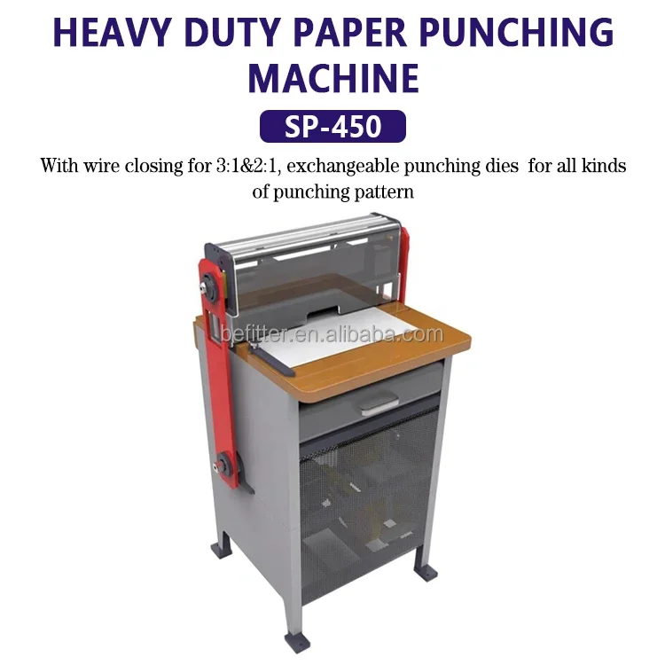 Electric paper punching machine SP-450 Heavy    and wire binding machine for 3:1 &2:1