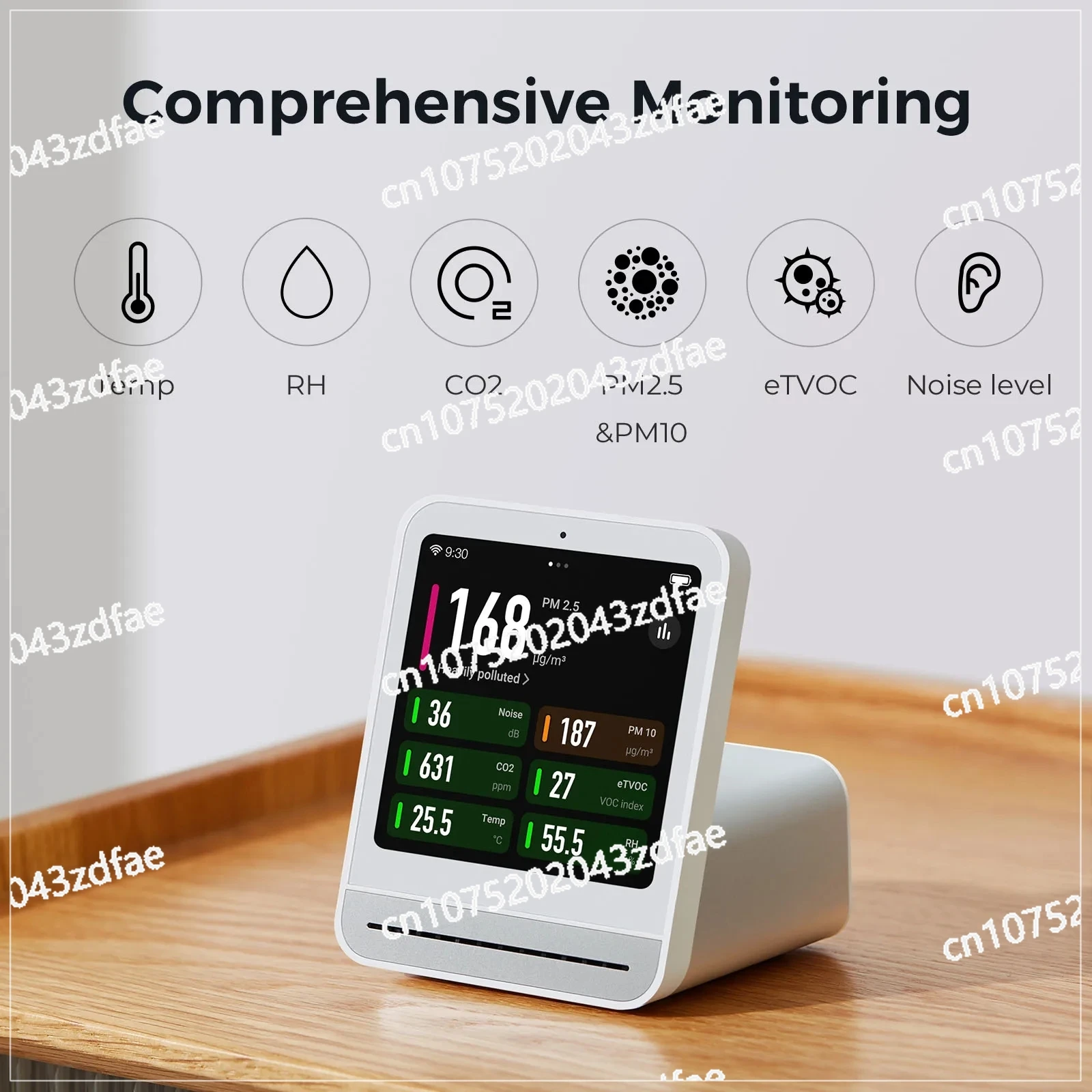 Air Detector 2 Temperature and Humidity Sensor Touch Screen CO2 PM2.5 Quality Monitor Smart Home and Mi Home App Work Together