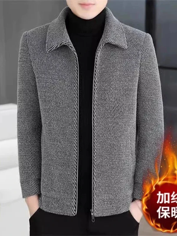 

Faionable корейское мужское шерстяное пальто с теплым воротником с клапаном Fce на подкладке, повседневное деловое пальто для среднего и молодого возраста