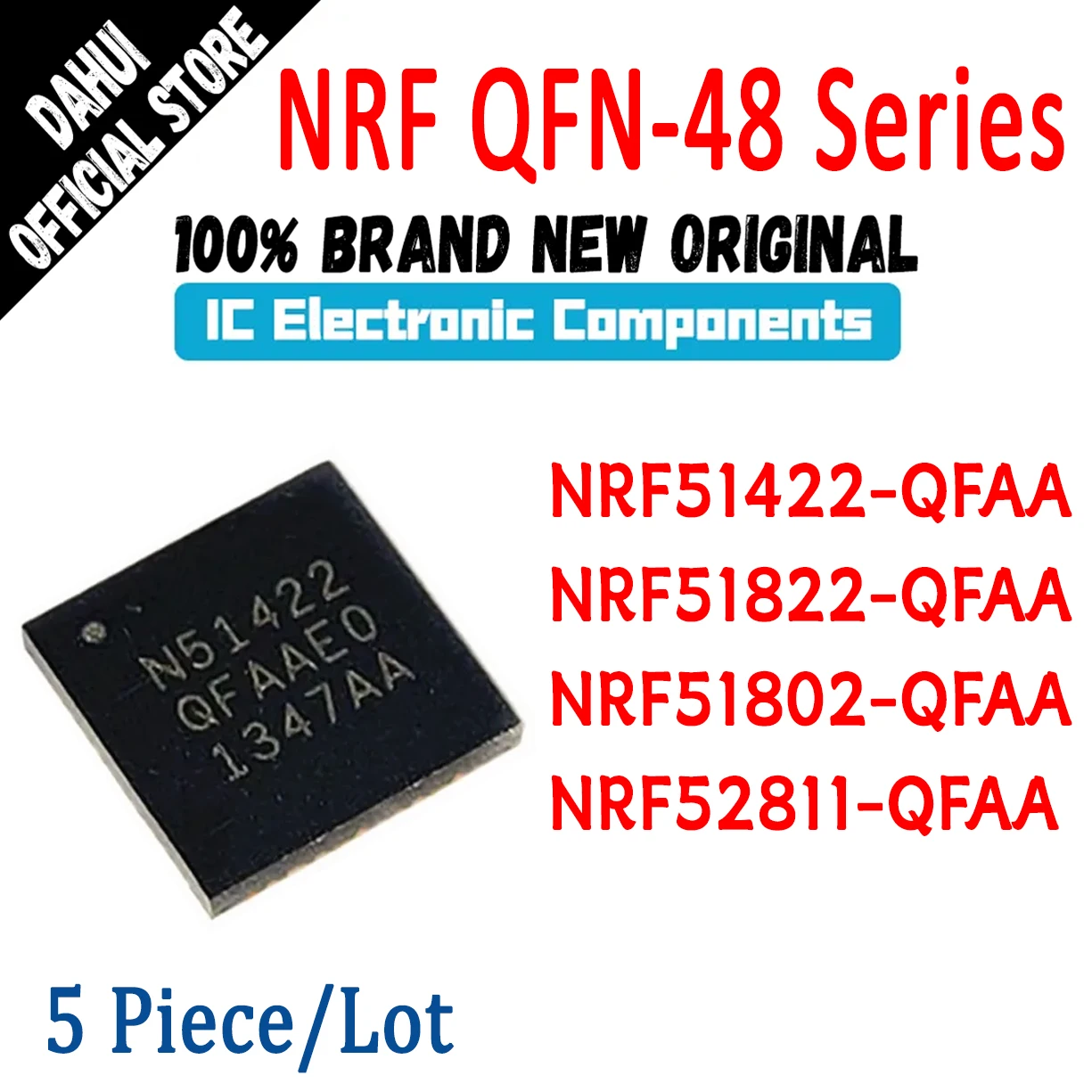 

New NRF51422-QFAA NRF51822-QFAA NRF51802-QFAA NRF52811-QFAA NRF51422 NRF51822 NRF51802 NRF52811 NRF IC RF SOC QFN-48 In Stock