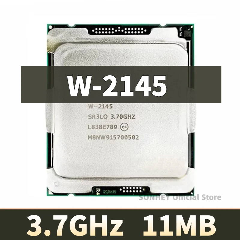 Xeon W-2145 CPU W2145 14nm 8 Cores 16 Threads 3.7GHz 11MB 140W Processor LGA2066 For C422 motherboard W2145