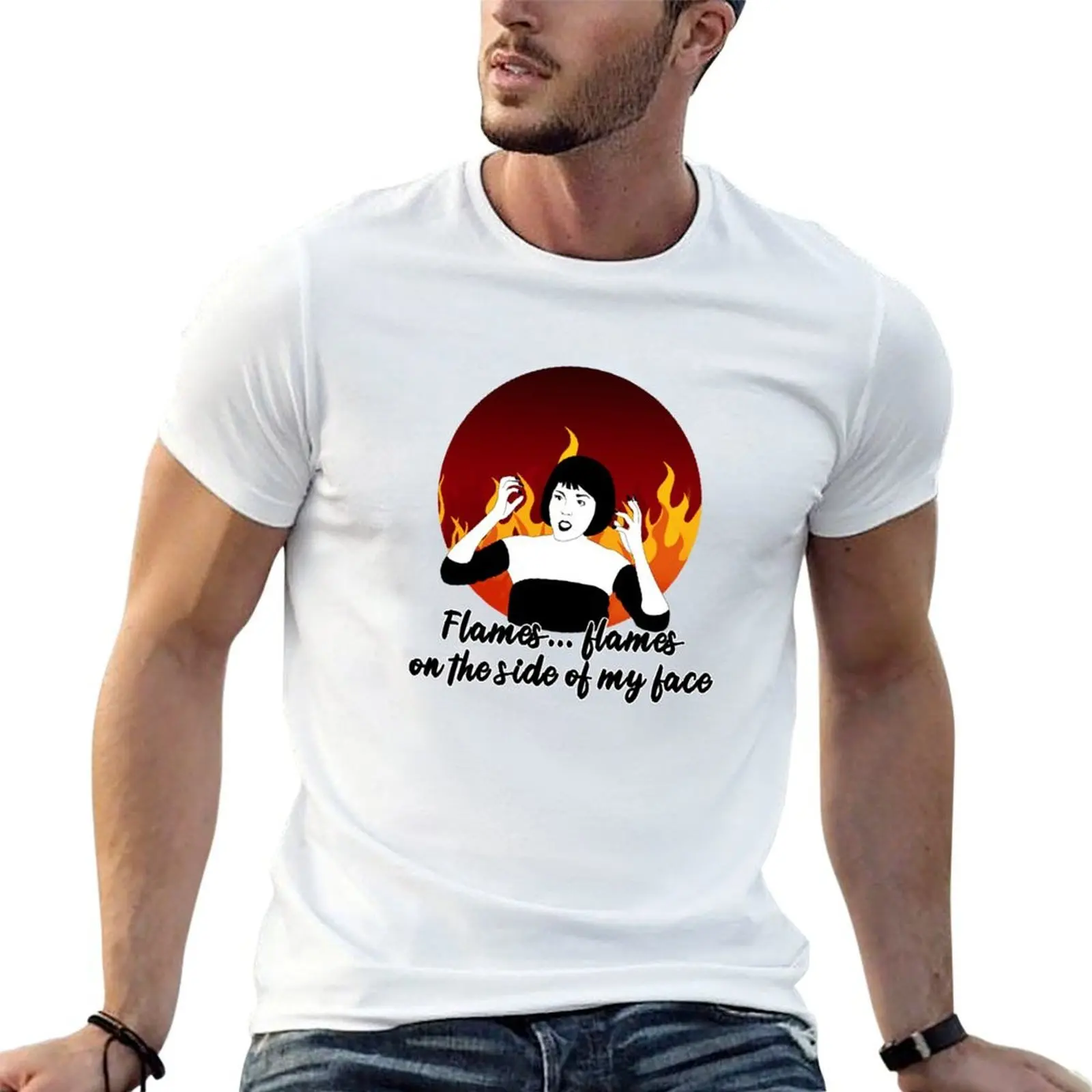 

flames... flames T-Shirt t shirts for man cotton soft anime t shirts oversize T-Shirt