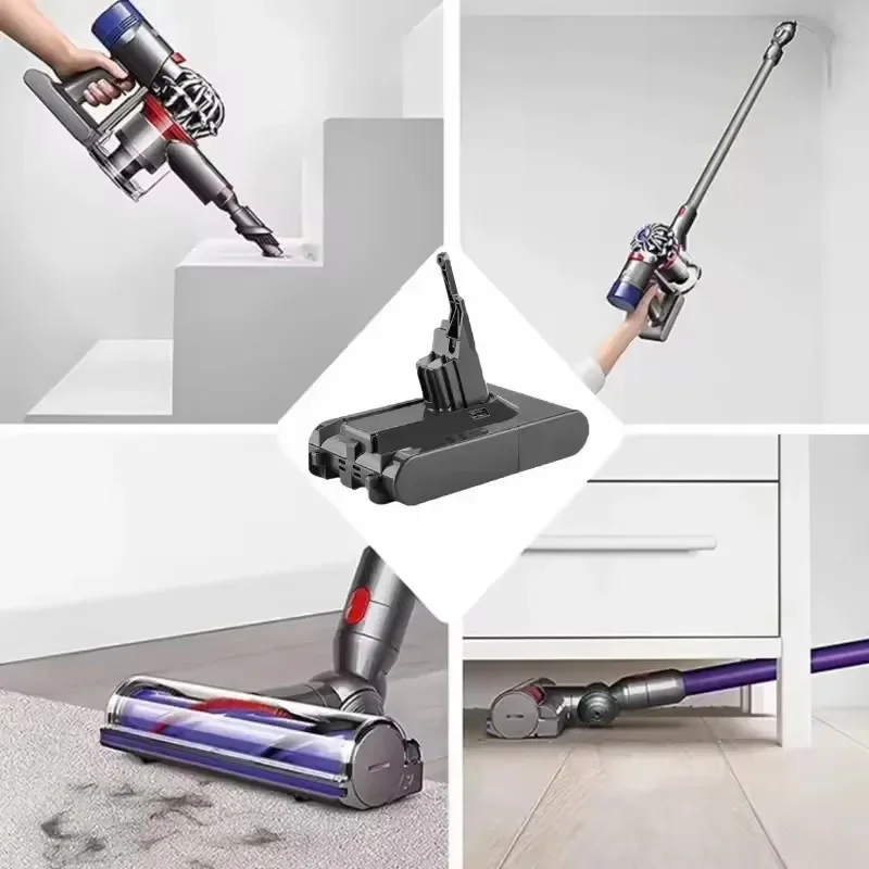 🍇 بطارية ليثيوم أيون جديدة عالية السعة21.6V12800mAh لبطارية دايسون V6 DC58 DC59 DC61 DC62 مكنسة كهربائية SV09 SV07 SV03 SV04 SV06