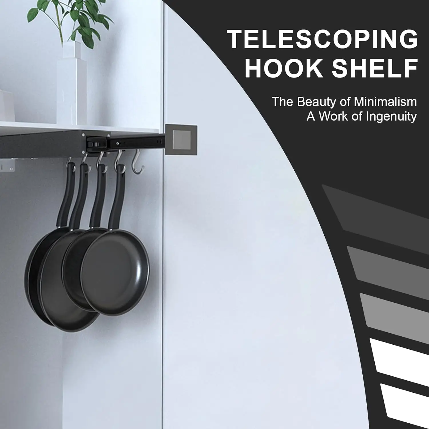1Piece Heavy Top Mount Pull Out Pan Rack Hanging Hooks For Laundry Wardrobe Closet Organizer