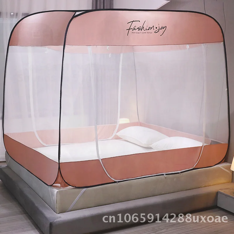 

Magic Installation-Free Foldable Mosquito Net Three-Door Yurt Single Double Encryption Modern Style Polyester Mosquito Net