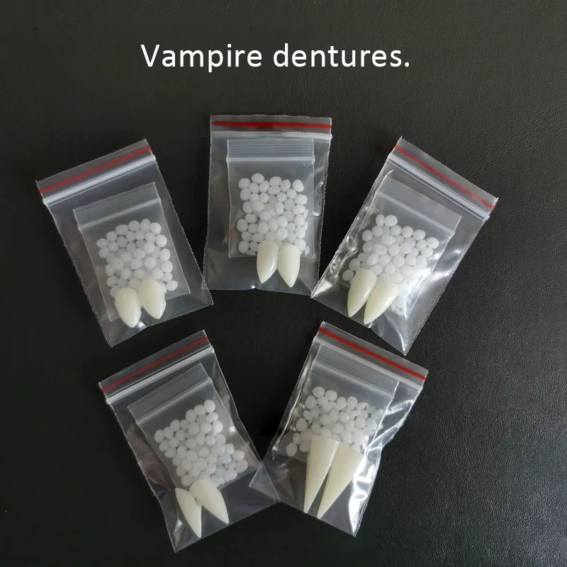 Halloween Decoration Vampire Teeth Fangs Dentures Props Party Cosplay Props False Fangs With Solid Glue Halloween Props