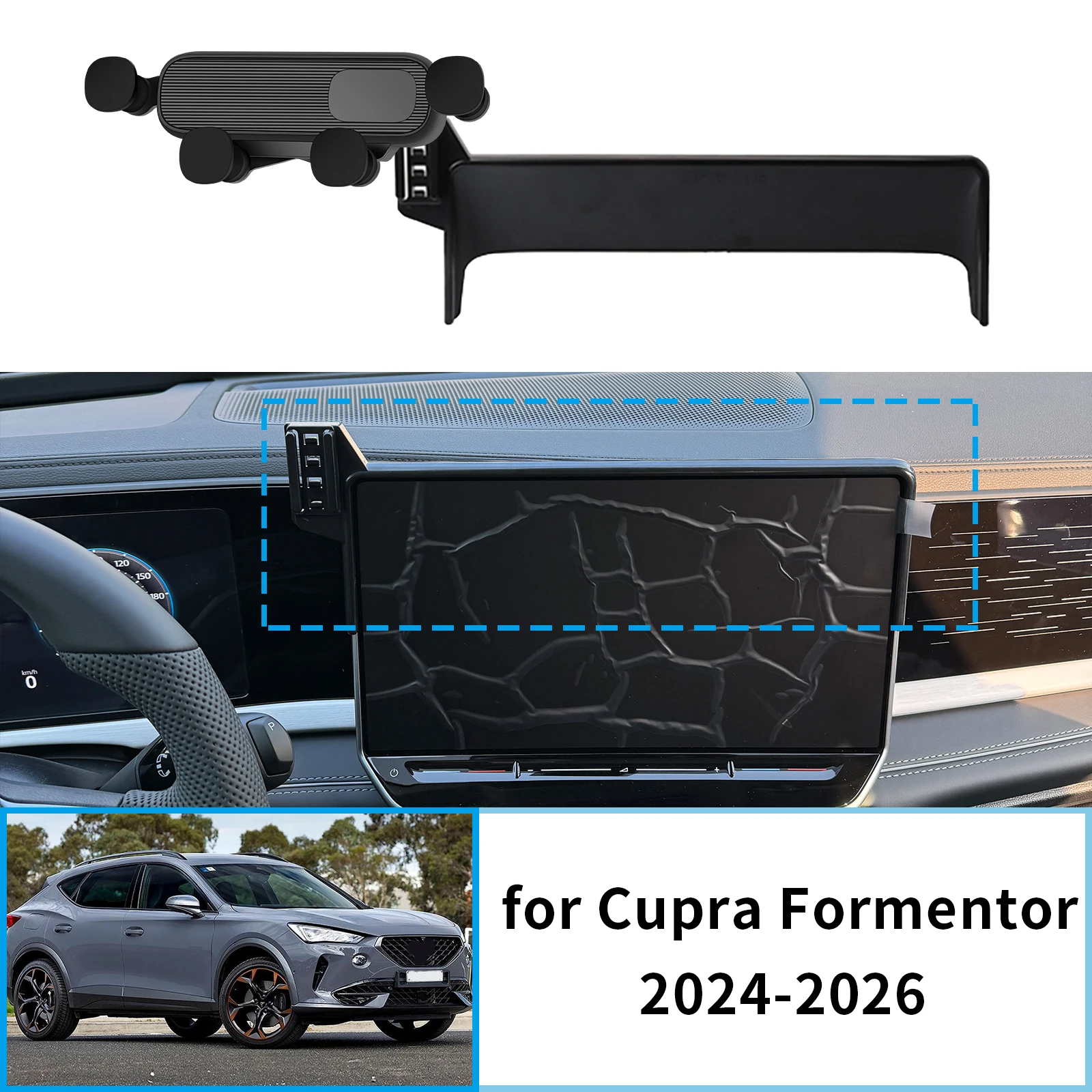 

Car Mobile Phone Holder fit for Cupra Formentor 2024 2025 2026 12.9" inch GPS Bracket Navigation Stand Auto Accessories