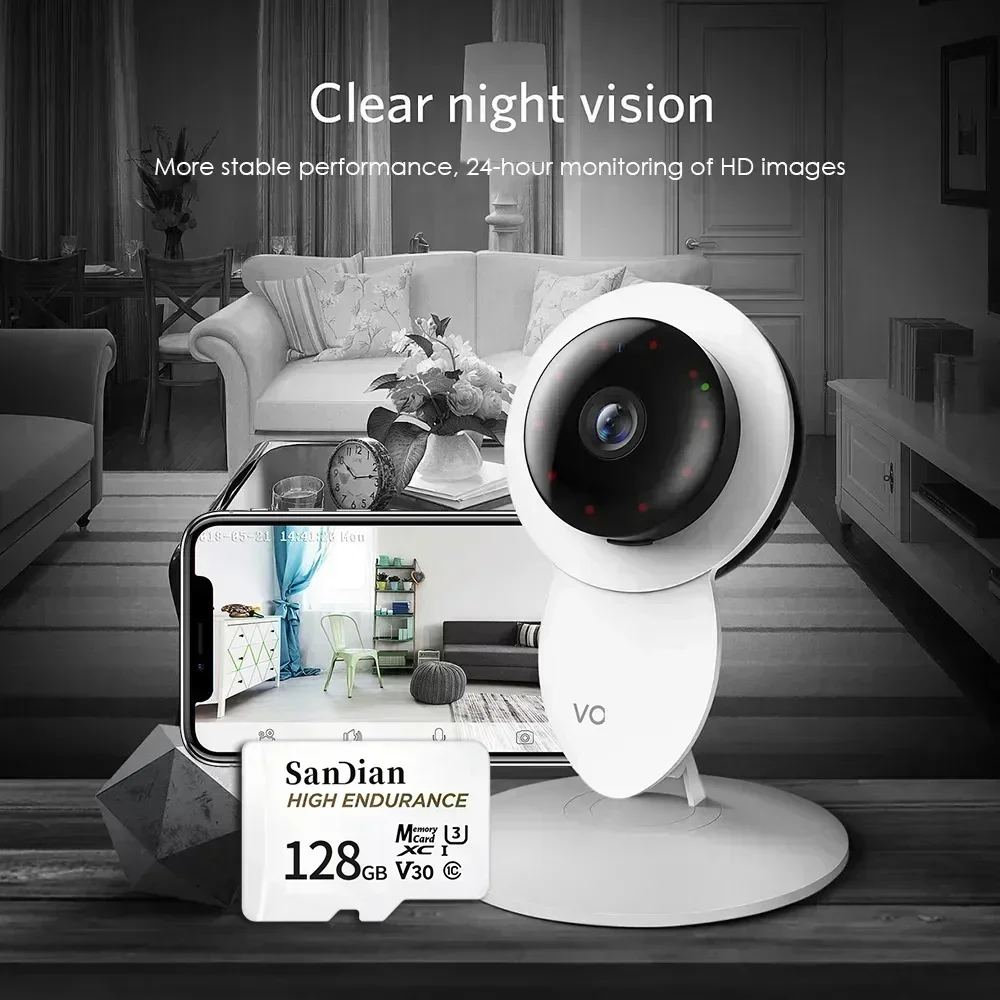 Hochleistungsfähige 128GB 256GB V30 C10 Original Micro TF SD-Karte für Dashcam, Auto-CCTV, Heimüberwachungskamera, Full HD Pro Max – Detail 4