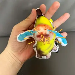 Crying Sound Banana Cat Keychain Creative Happy Cat Crying Banana Cat Doll Pendant Phonating Banana Cat Stuffed Plush Key Chain