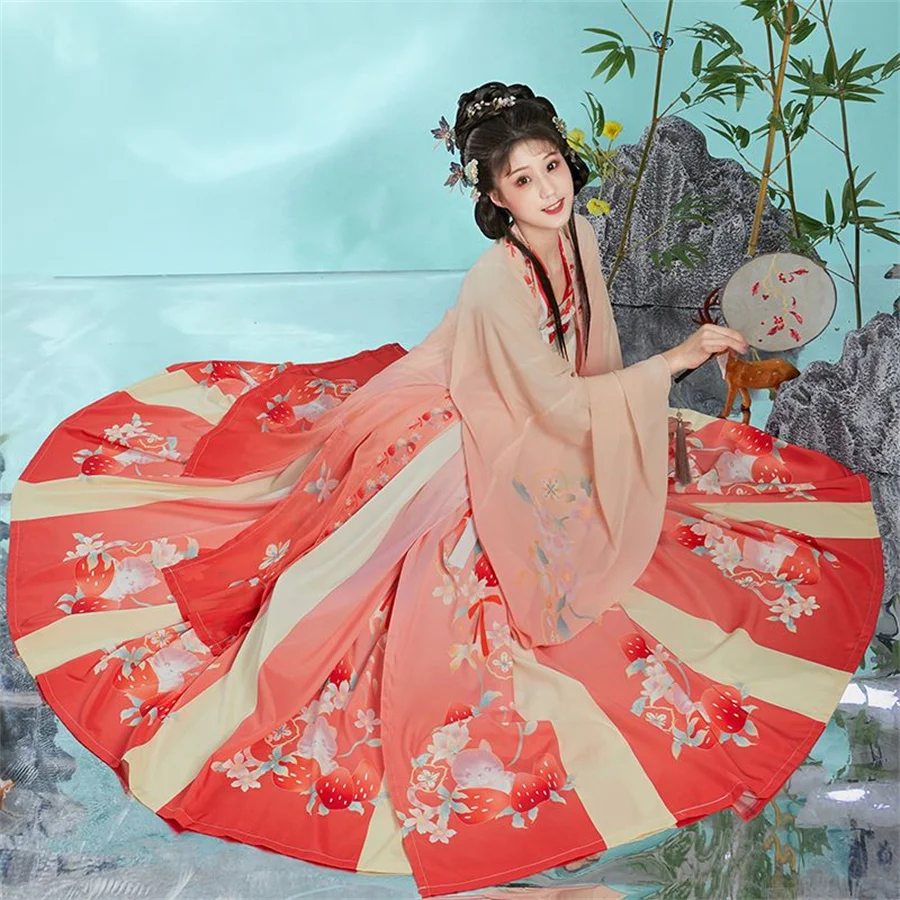 

Красный костюм ханьфу для косплея в китайском стиле, платье для девочки, Детская Одежда для танцев, платье ханьфу для выпускного вечера, Официальный подарок на день рождения